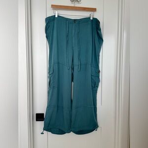 Brand New with Tags! Joe Fresh teal Ankle Cropped Pants Relaxed Fit